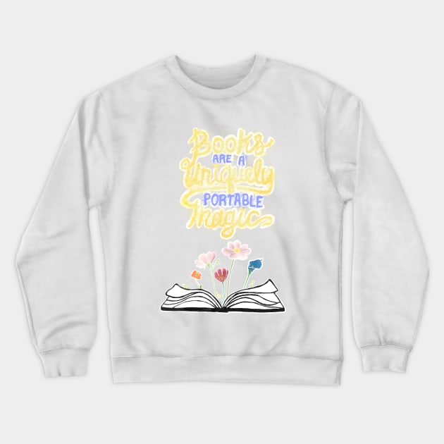 Books are unique portable magic Crewneck Sweatshirt by Uwaki